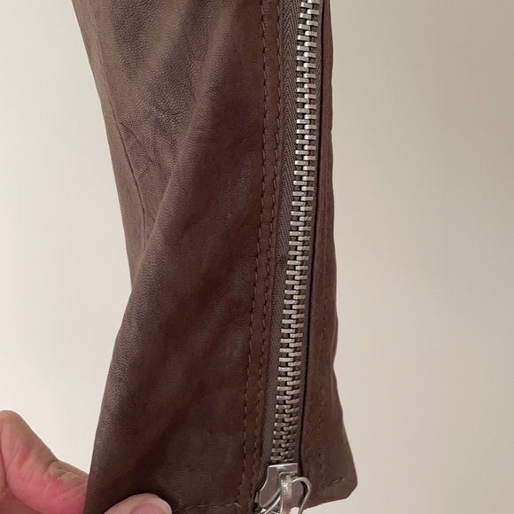 Joe’s Jeans Vintage Taupe Leather Moto Jacket XS - Picture 7 of 14